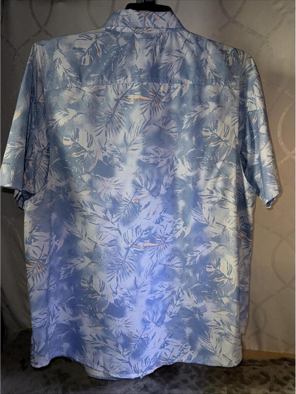 COLUMBIA Mens XL Utilize Short Sleeve Shirt Patterned Blue Omni-Wick Vented Logo - Picture 4 of 8